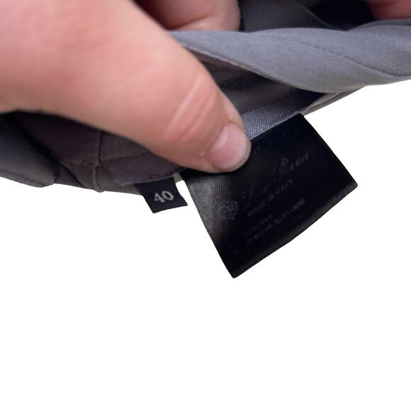 Loro Piana grey 100% silk tapered trouser pants sz 40 US 4 - Picture 4 of 10